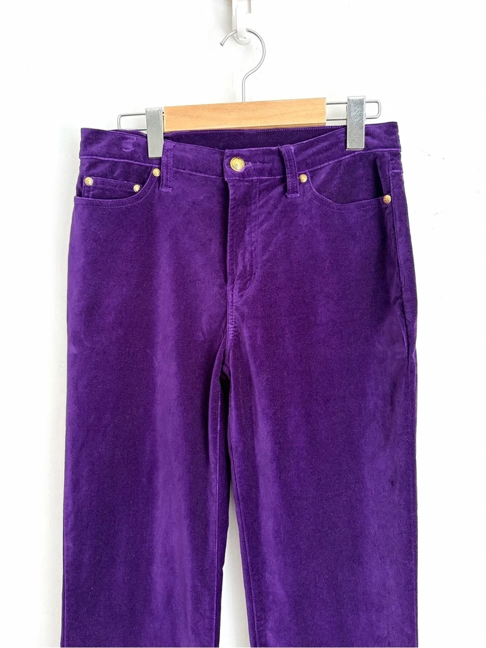 Vintage Purple Cotton Velvet Jeans - Whimsigoth - Size 4 - Picture 3 of 5